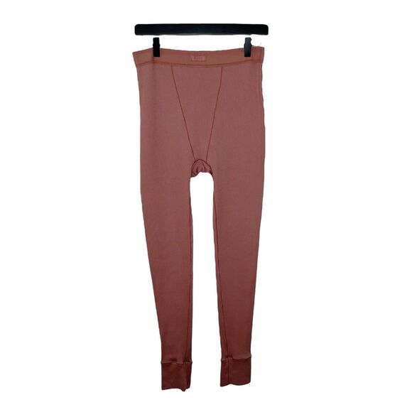 SKIMS Cotton Rib Legging L Stretch Redwood High Waist Pull On Ankle Lounge Pants - Picture 9 of 9